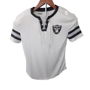 Fanatics Women's Raiders Lace-Up Jersey - White- Size Small